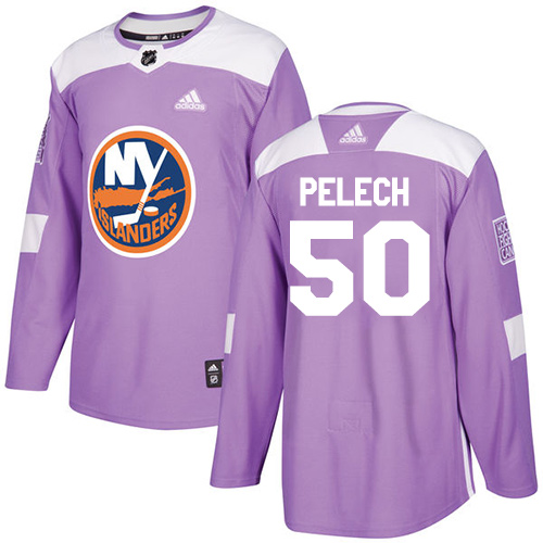 Adidas Islanders #50 Adam Pelech Purple Authentic Fights Cancer Stitched NHL Jersey